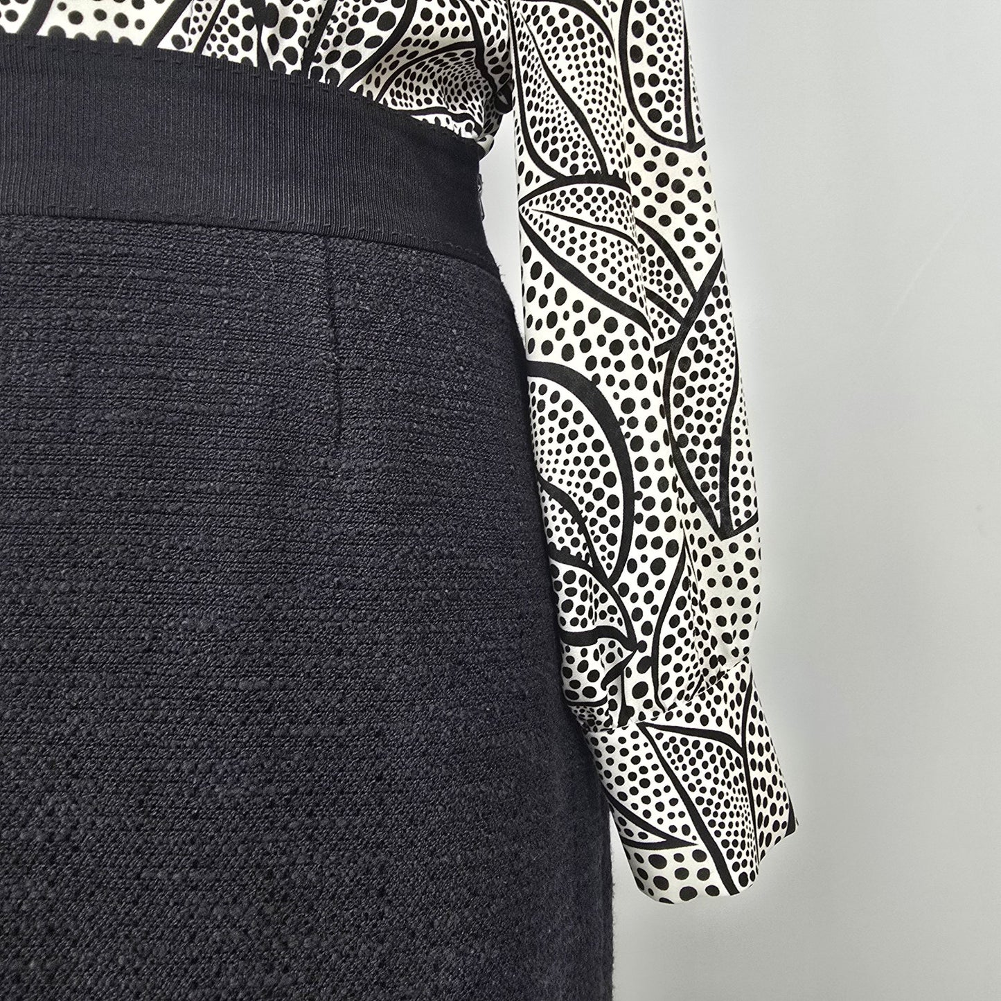 Tory Burch Black Silk Tweed Skirt Dress Size 8