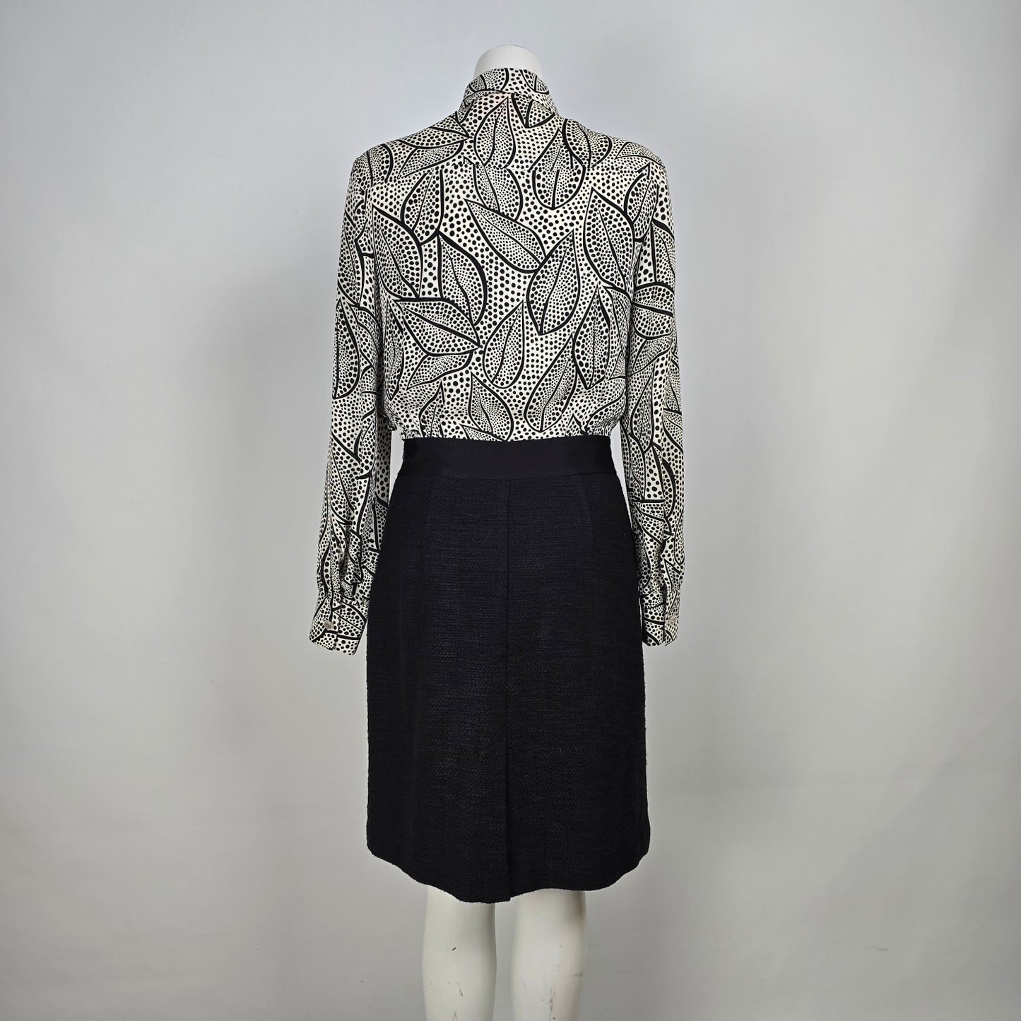 Tory Burch Black Silk Tweed Skirt Dress Size 8
