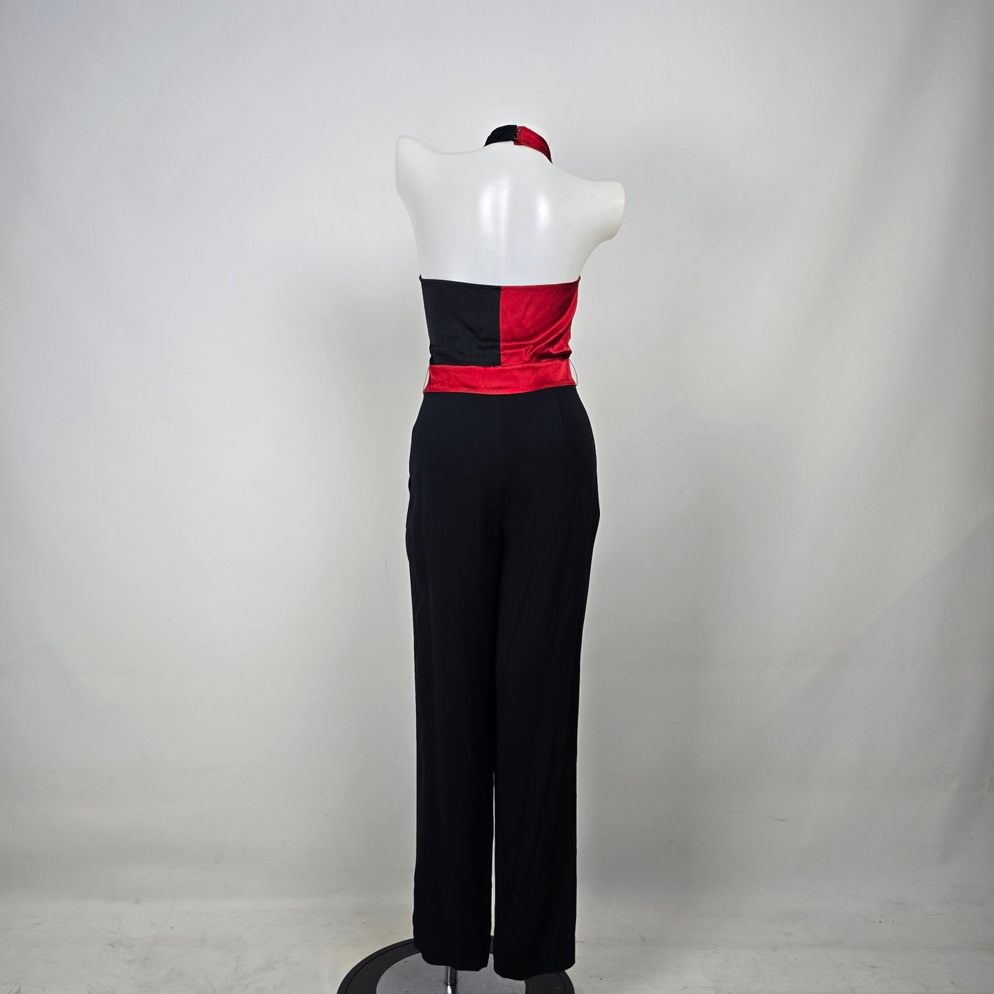 Diane Von Furstenberg Red & Navy Halter Neck Jumpsuit Size 0