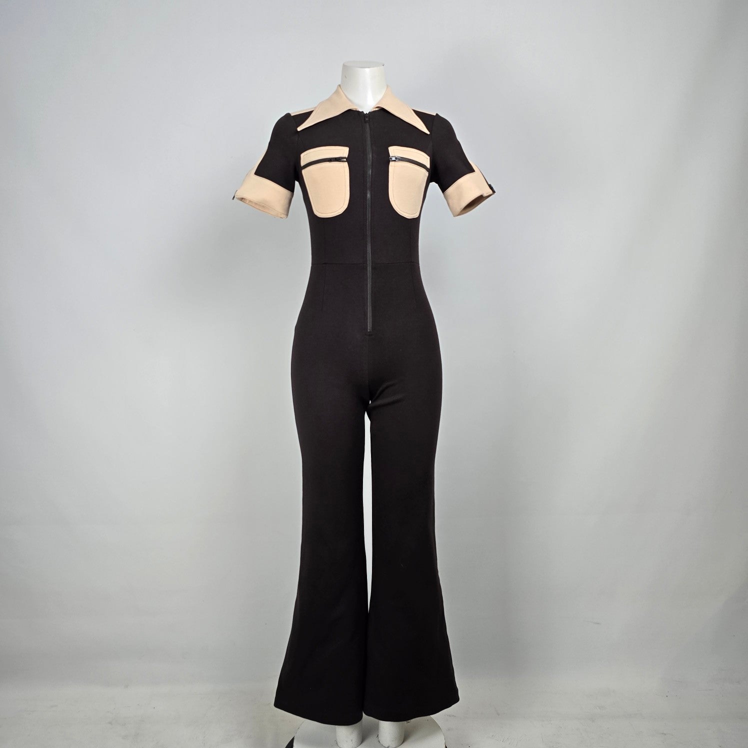 The Hippie Shake Brown Flare Leg Jumpsuit Size – DYL Fashions