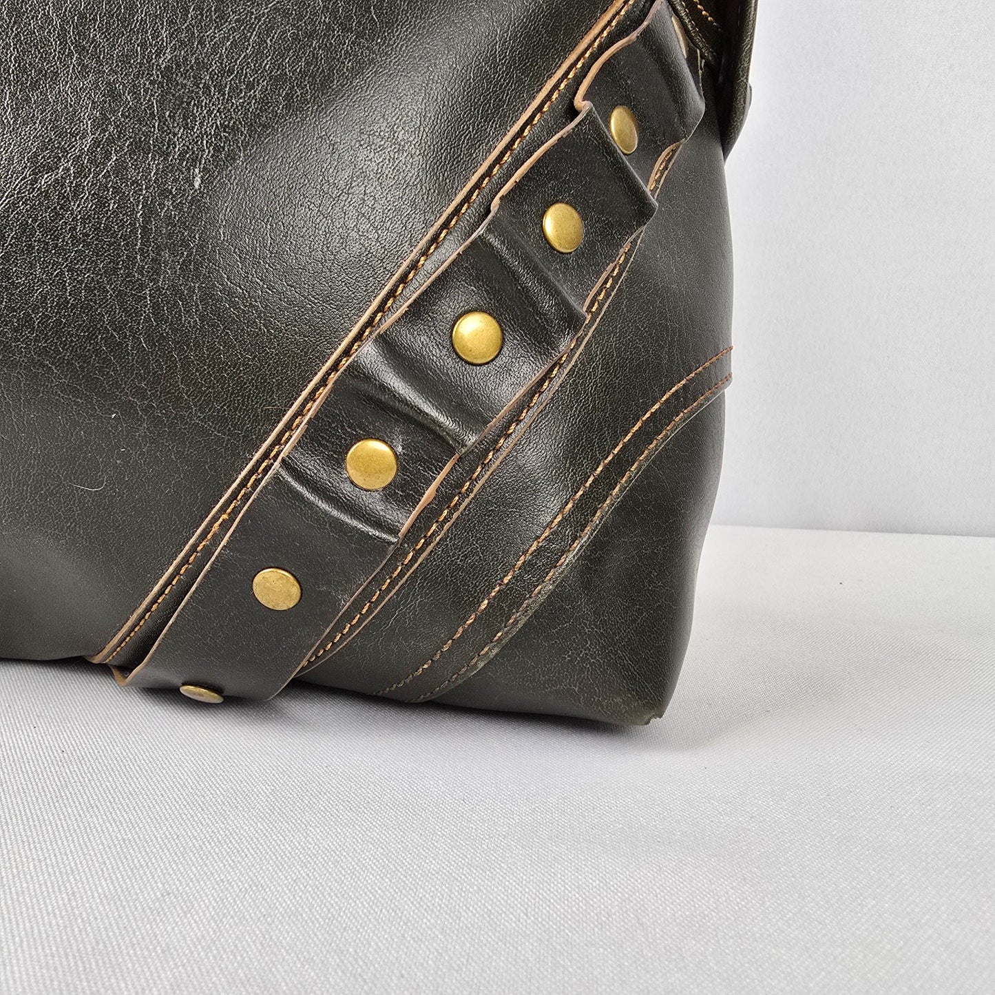 Matt & Nat Brown Studded Vegan Satchel Purse