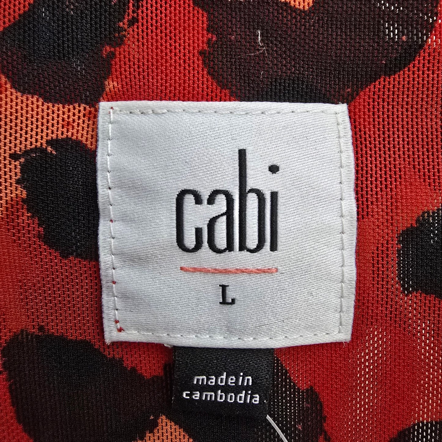 Cabi Siren Red Animal Print Wrap Dress Size L
