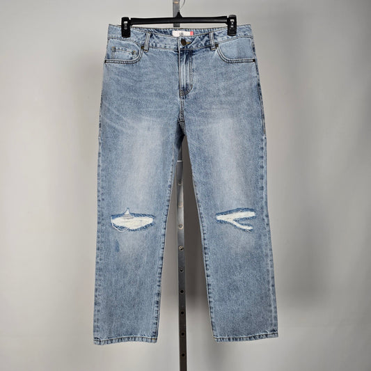 Cabi Jeans 100% bf Light Wash Distressed Denim Jeans Size 10