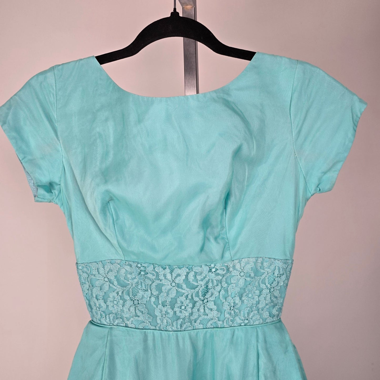Vintage Blue Lace Tulle Fit & Flare Dress Size XS