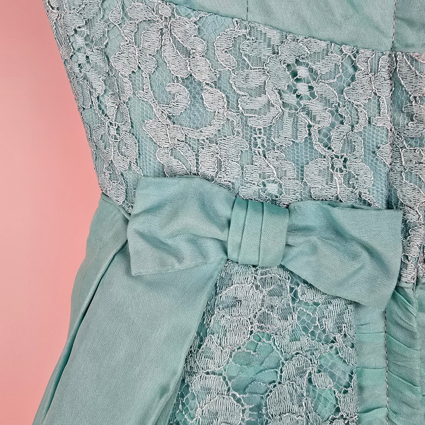 Vintage Blue Lace Tulle Fit & Flare Dress Size XS