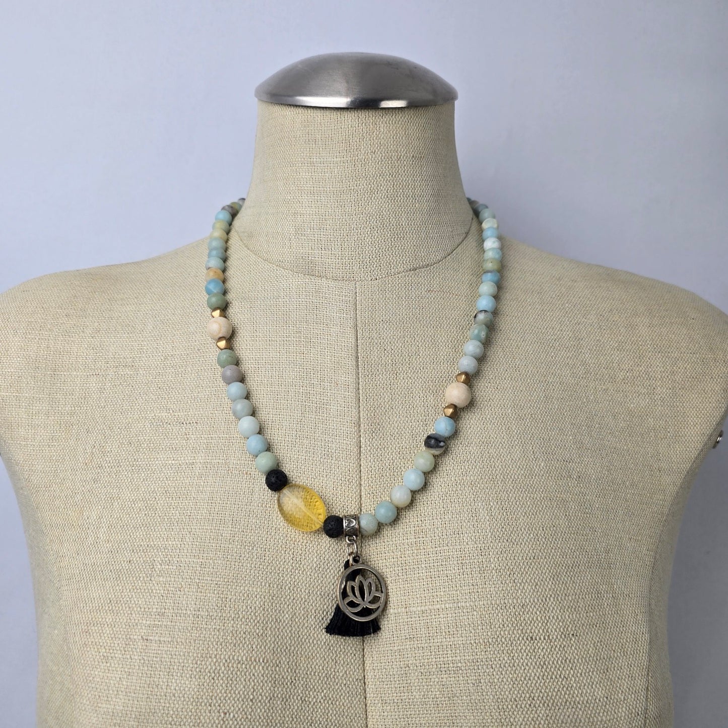 Green Natural Stone Beaded Bracelet & Necklace