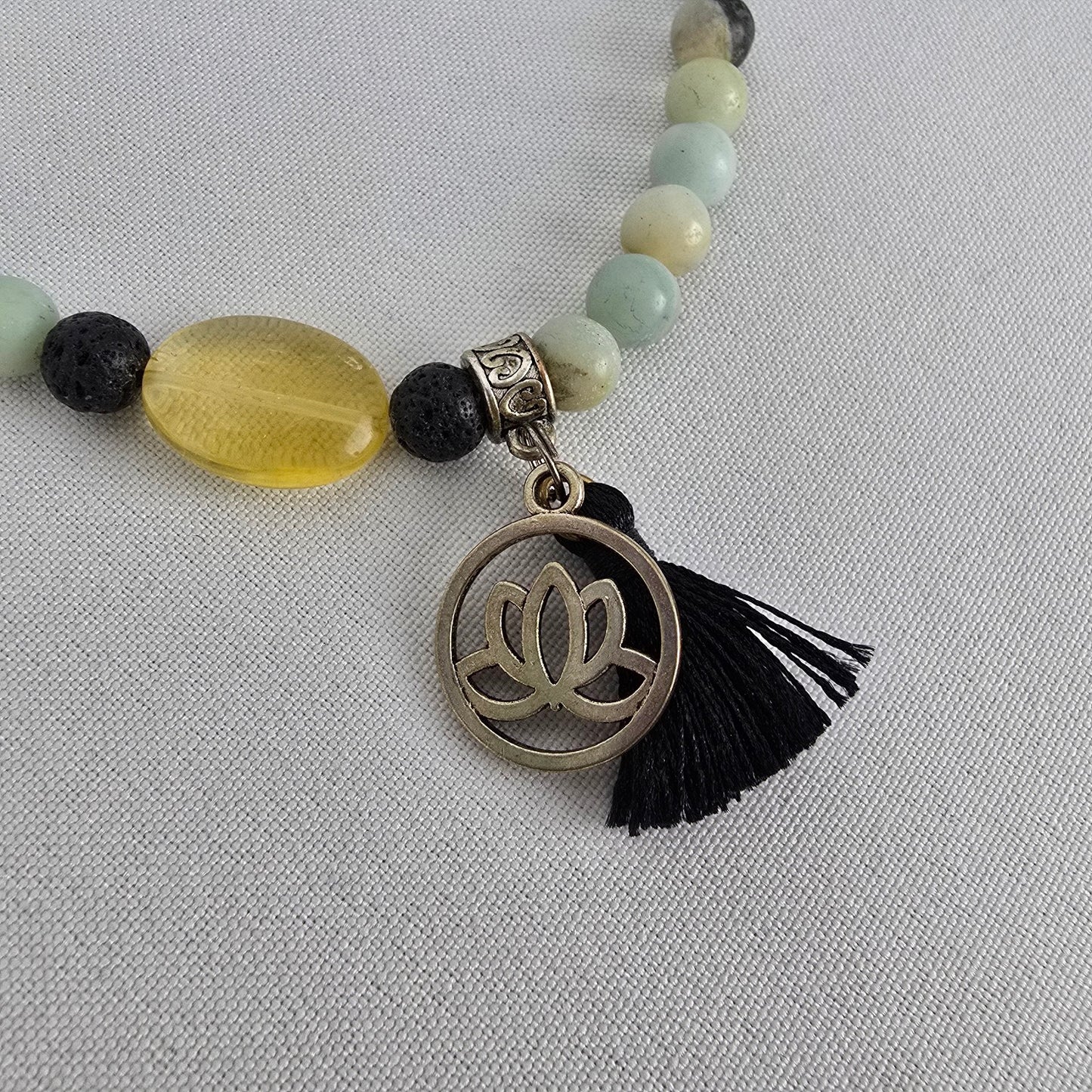 Green Natural Stone Beaded Bracelet & Necklace