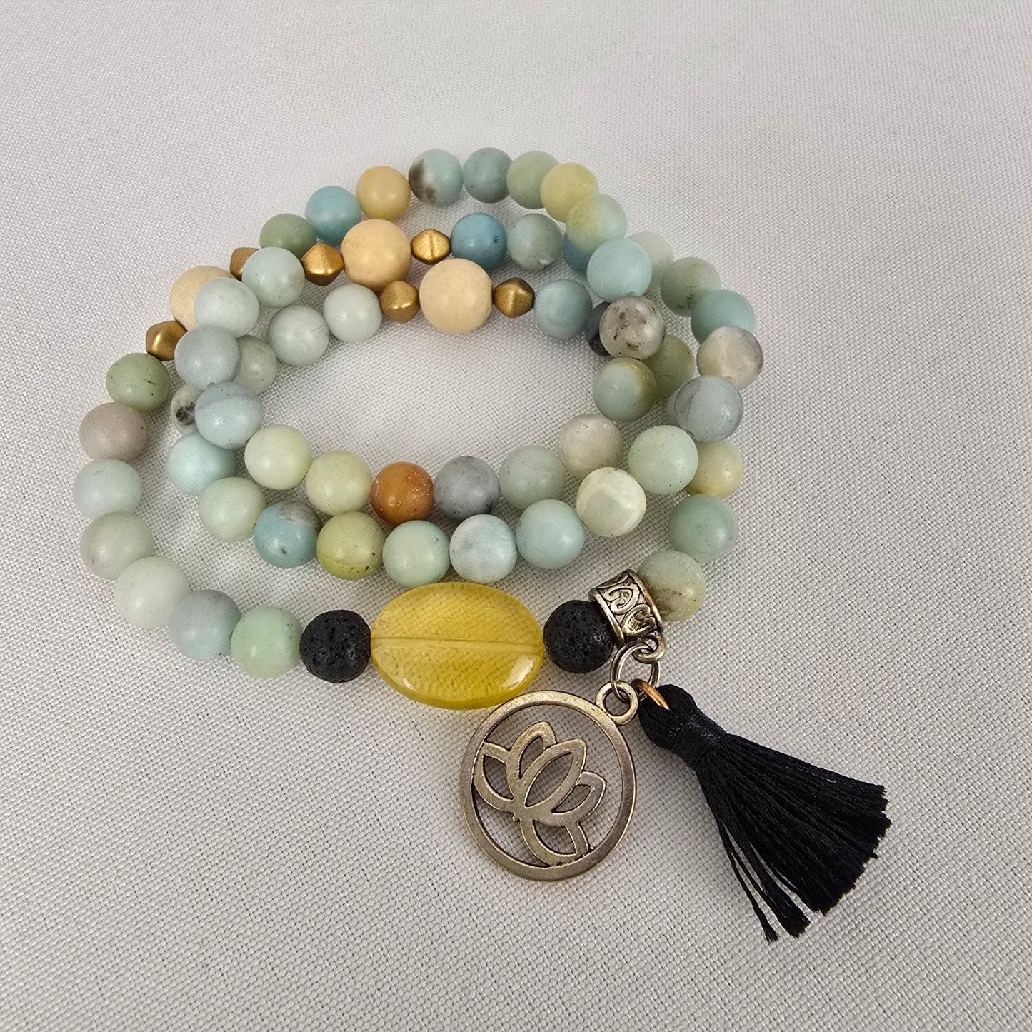 Green Natural Stone Beaded Bracelet & Necklace