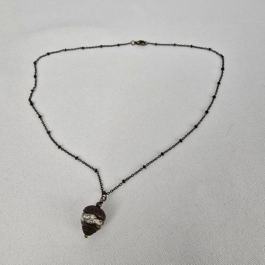 Copper Tone Acorn Pendant Necklace