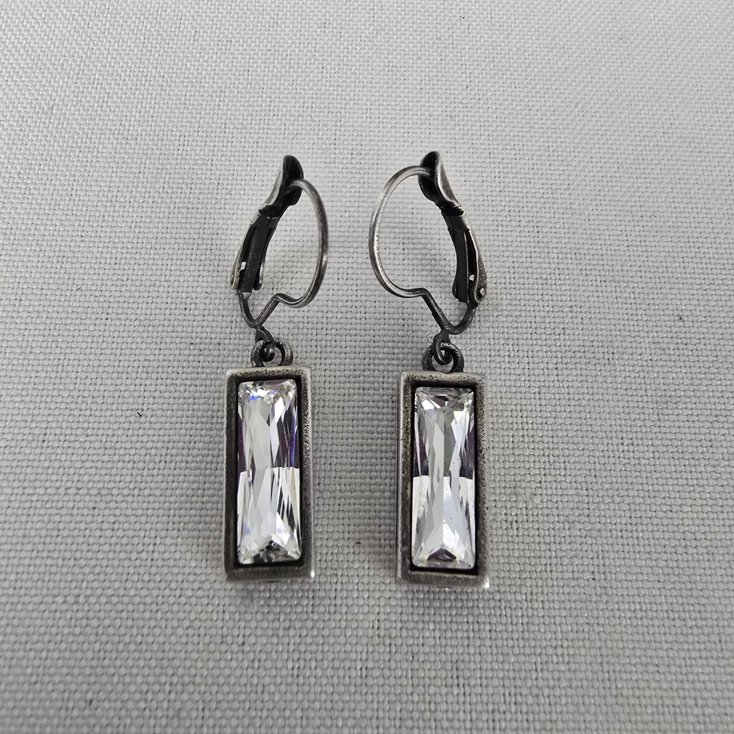Vintage Silver Tone Drop Earrings