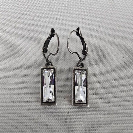 Vintage Silver Tone Drop Earrings
