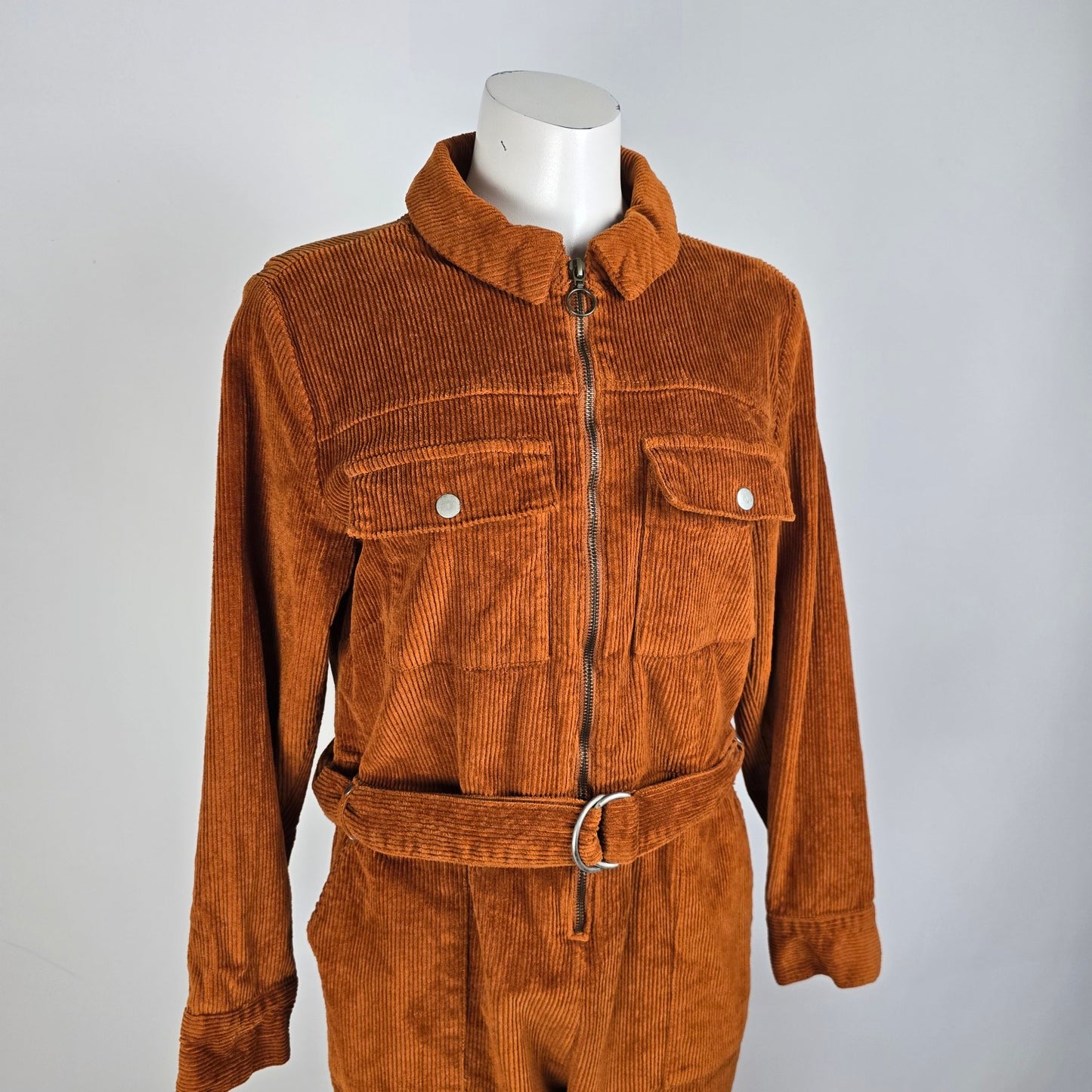 Simply Be Brown Corduroy Jumpsuit Size M/L