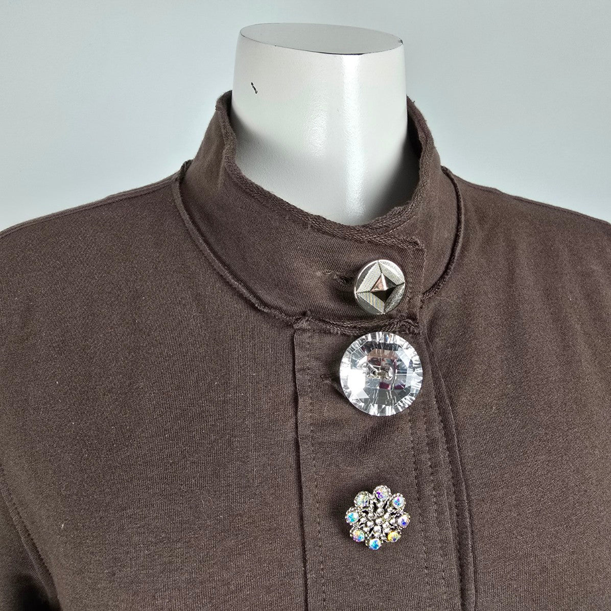 Neon Buddha Brown Cotton Button Up Jacket Size XL
