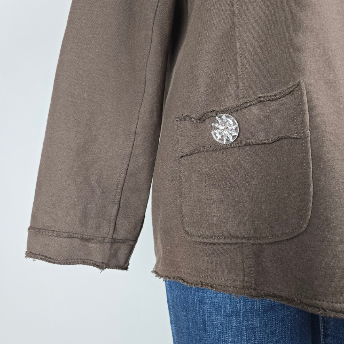 Neon Buddha Brown Cotton Button Up Jacket Size XL