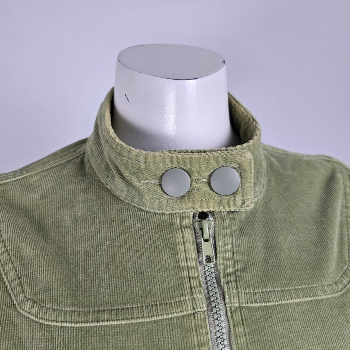 Massimo Green Corduroy Zip Up Jacket Size XL