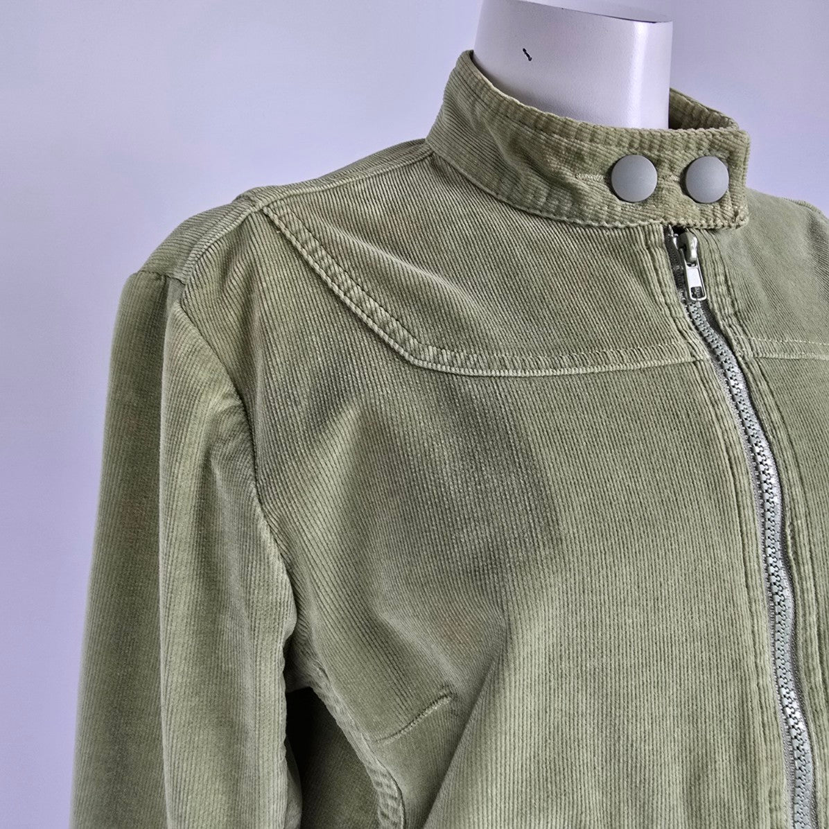 Massimo Green Corduroy Zip Up Jacket Size XL