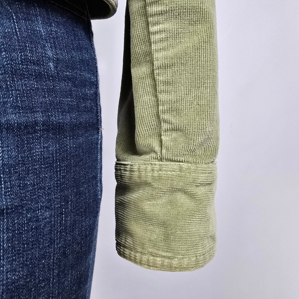 Massimo Green Corduroy Zip Up Jacket Size XL