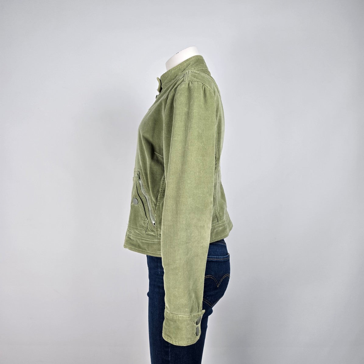 Massimo Green Corduroy Zip Up Jacket Size XL