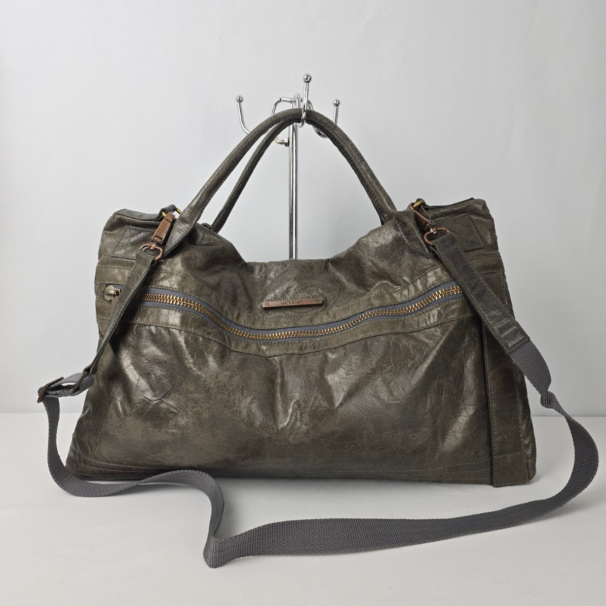 Matt & Nat Grey Top Handle Crossbody Purse