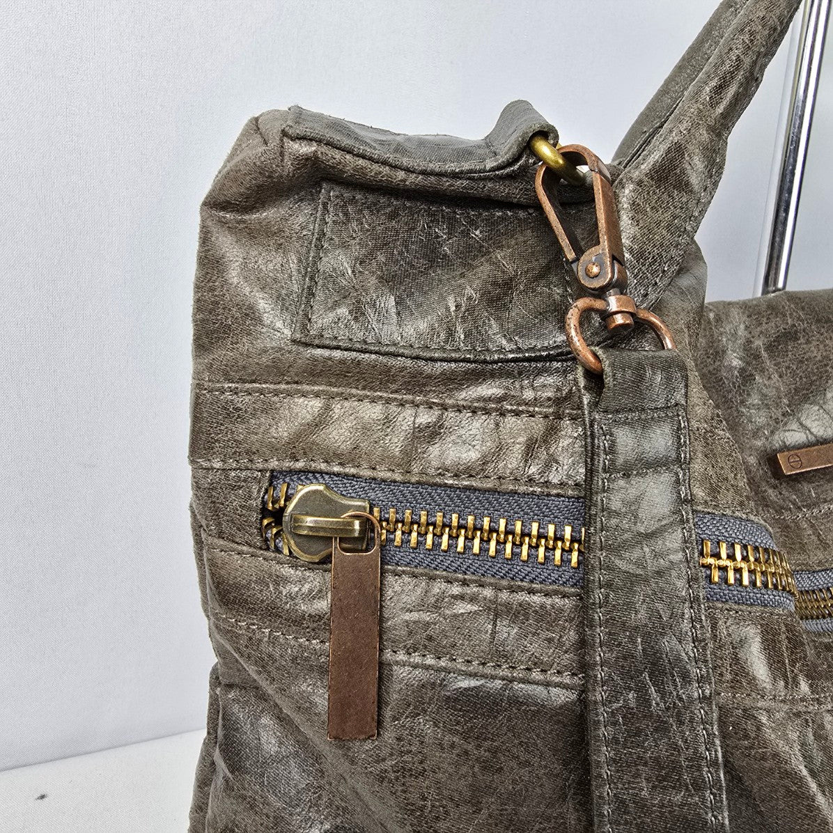 Matt & Nat Grey Top Handle Crossbody Purse