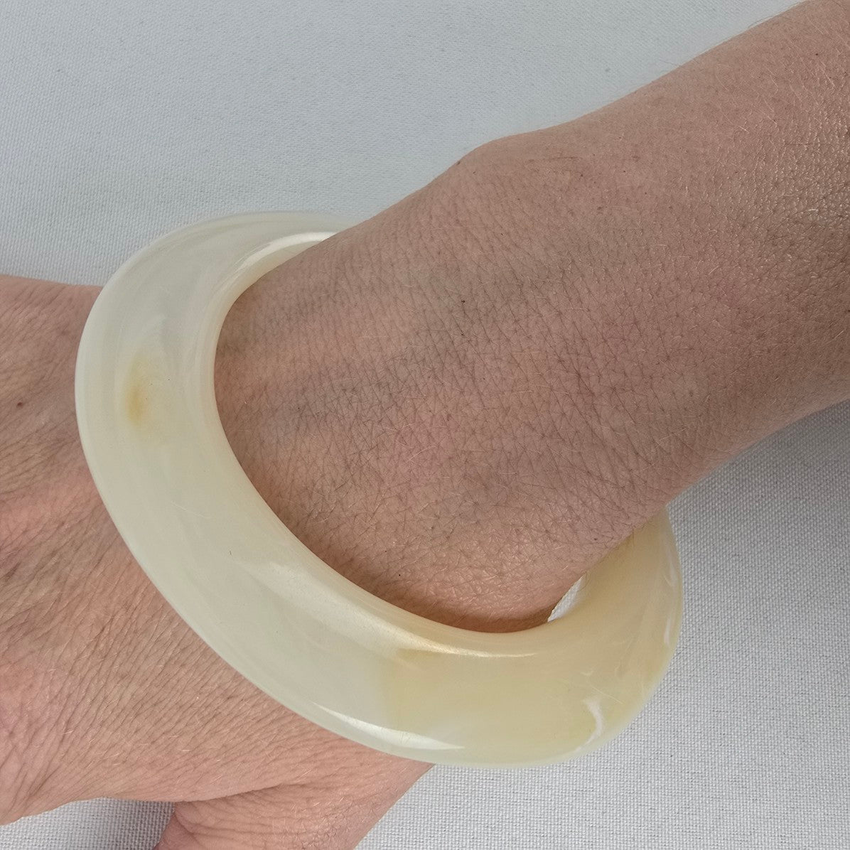 Cream Marbled Bangle Bracelet