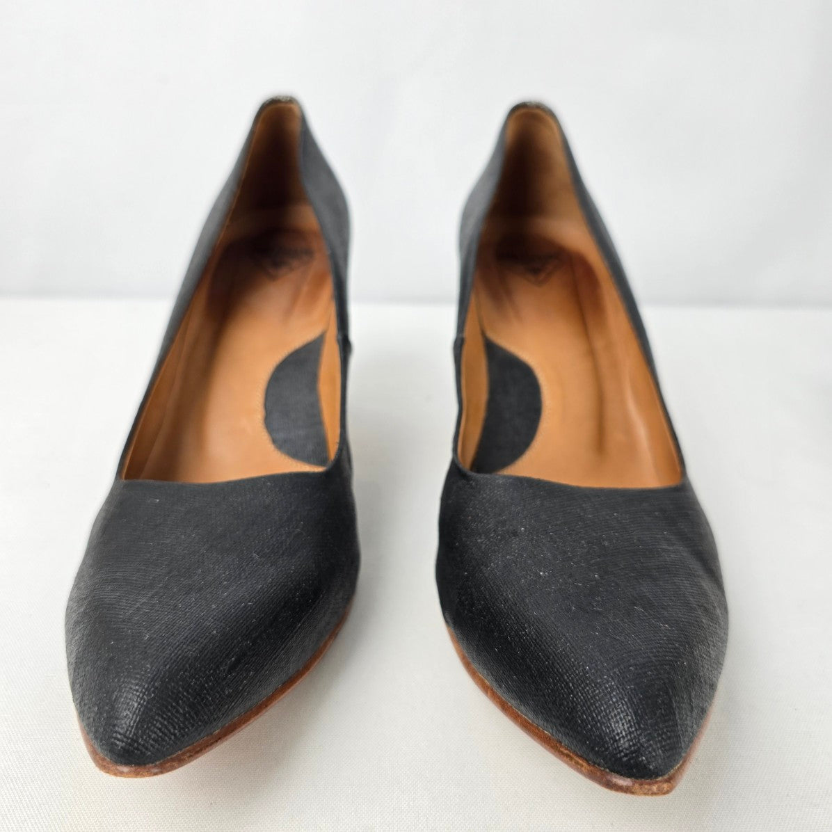 John Fluevog Big Presence Black Heeled Pumps Size 11