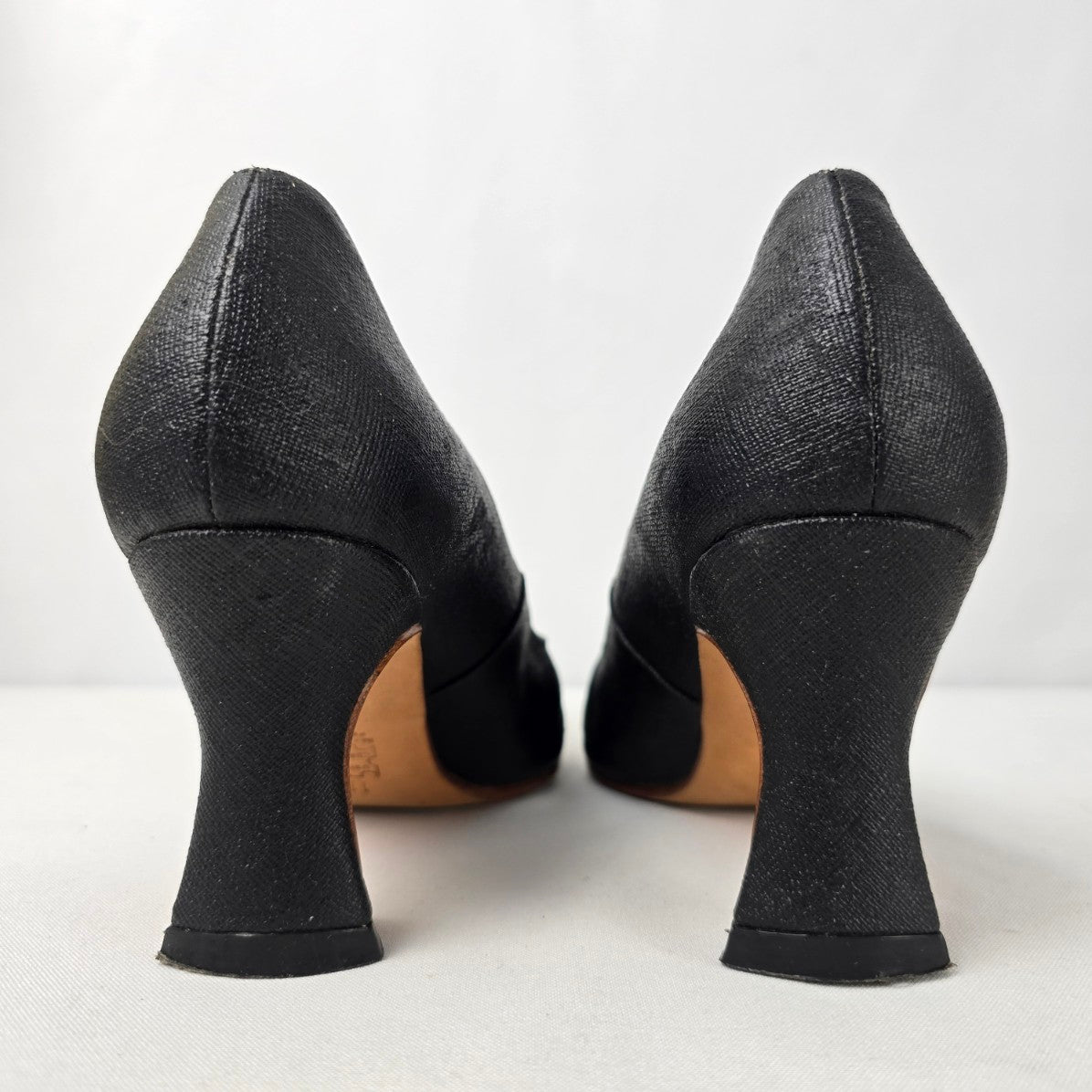 John Fluevog Big Presence Black Heeled Pumps Size 11