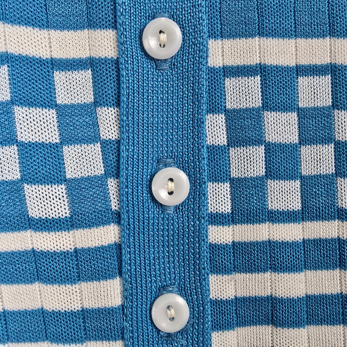 Vintage Blue Knit Button Up Vest Size L/XL