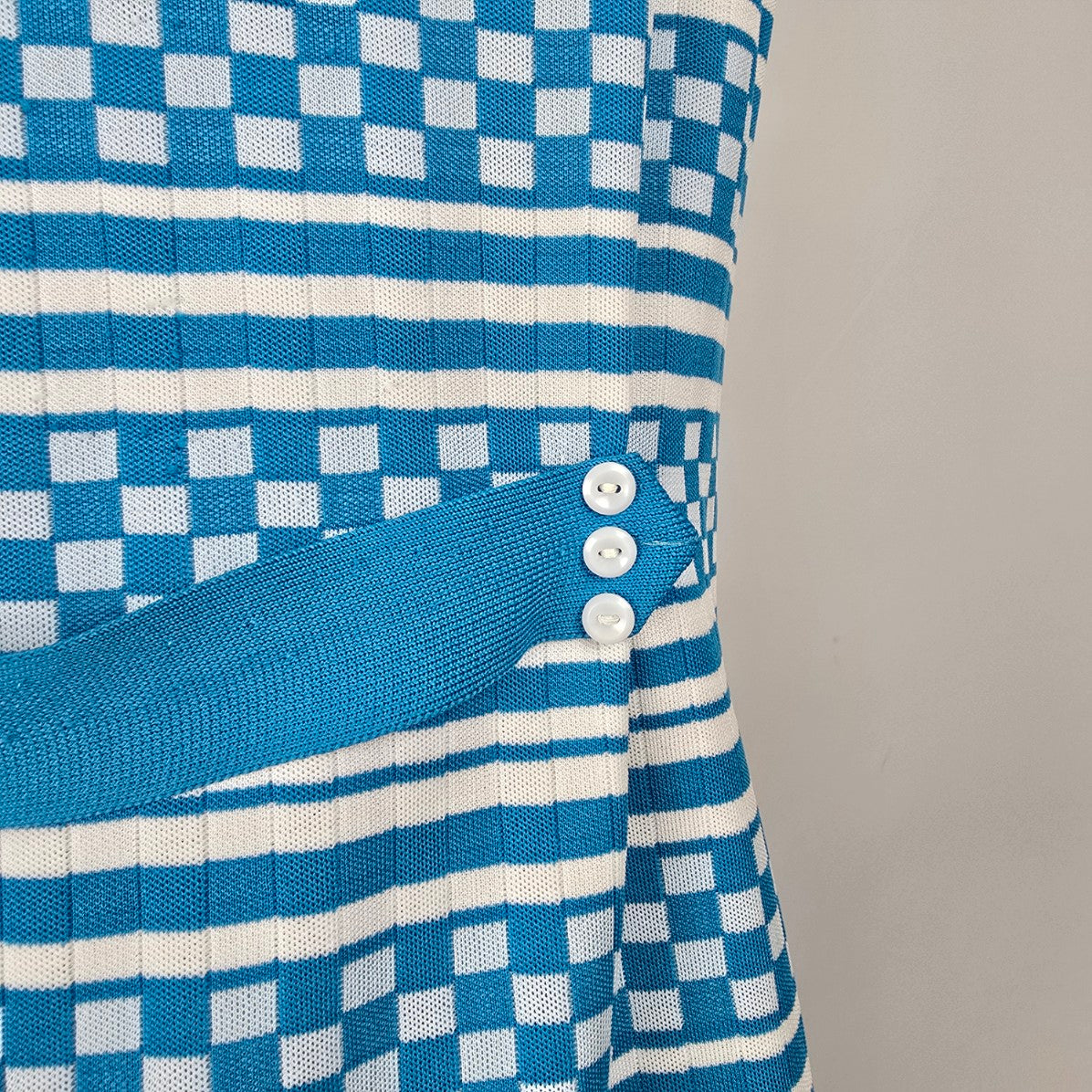 Vintage Blue Knit Button Up Vest Size L/XL