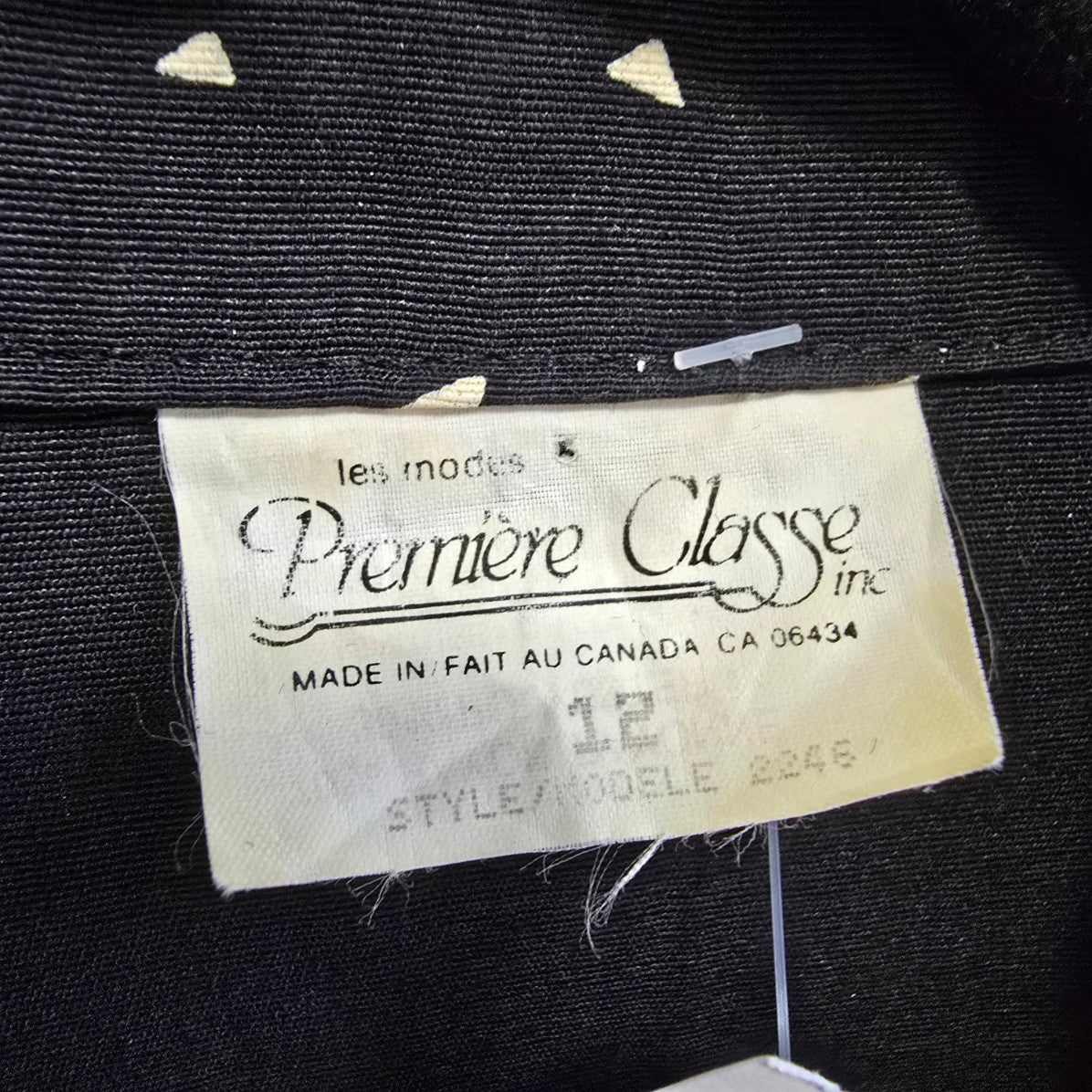 Vintage Premiere Class Black Button Up Blazer Jacket Size 12