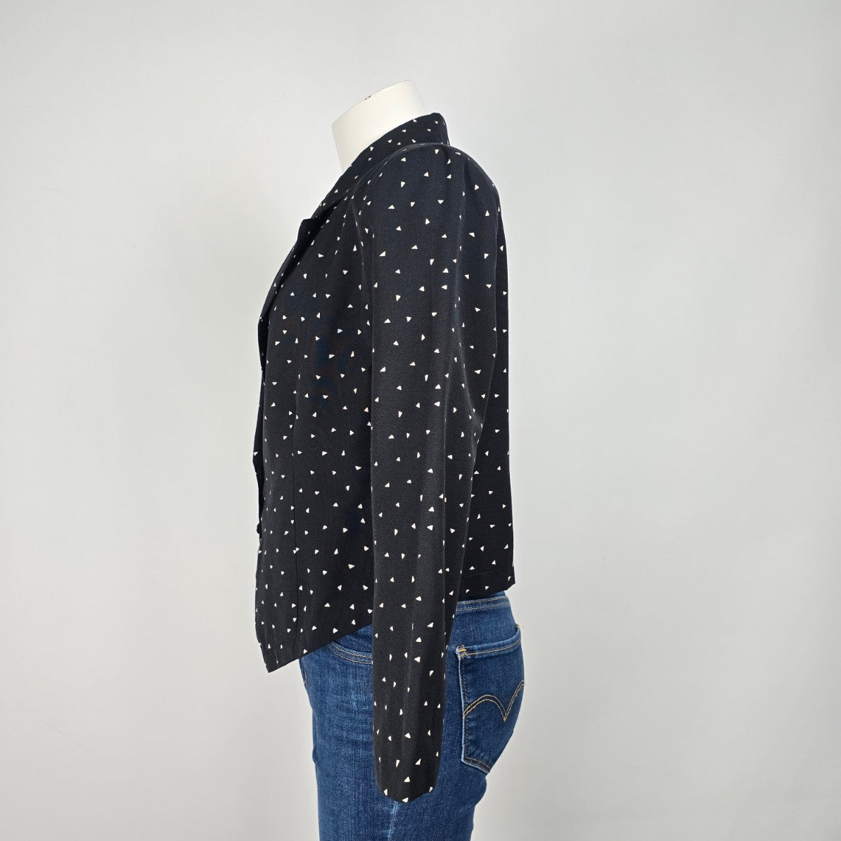 Vintage Premiere Class Black Button Up Blazer Jacket Size 12