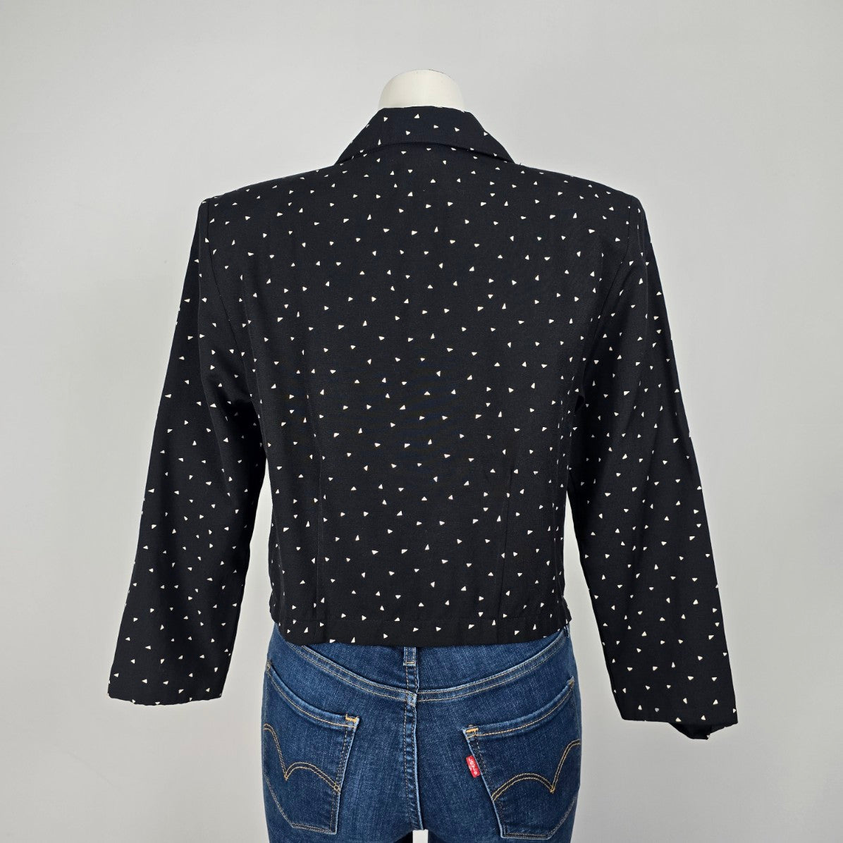 Vintage Premiere Class Black Button Up Blazer Jacket Size 12
