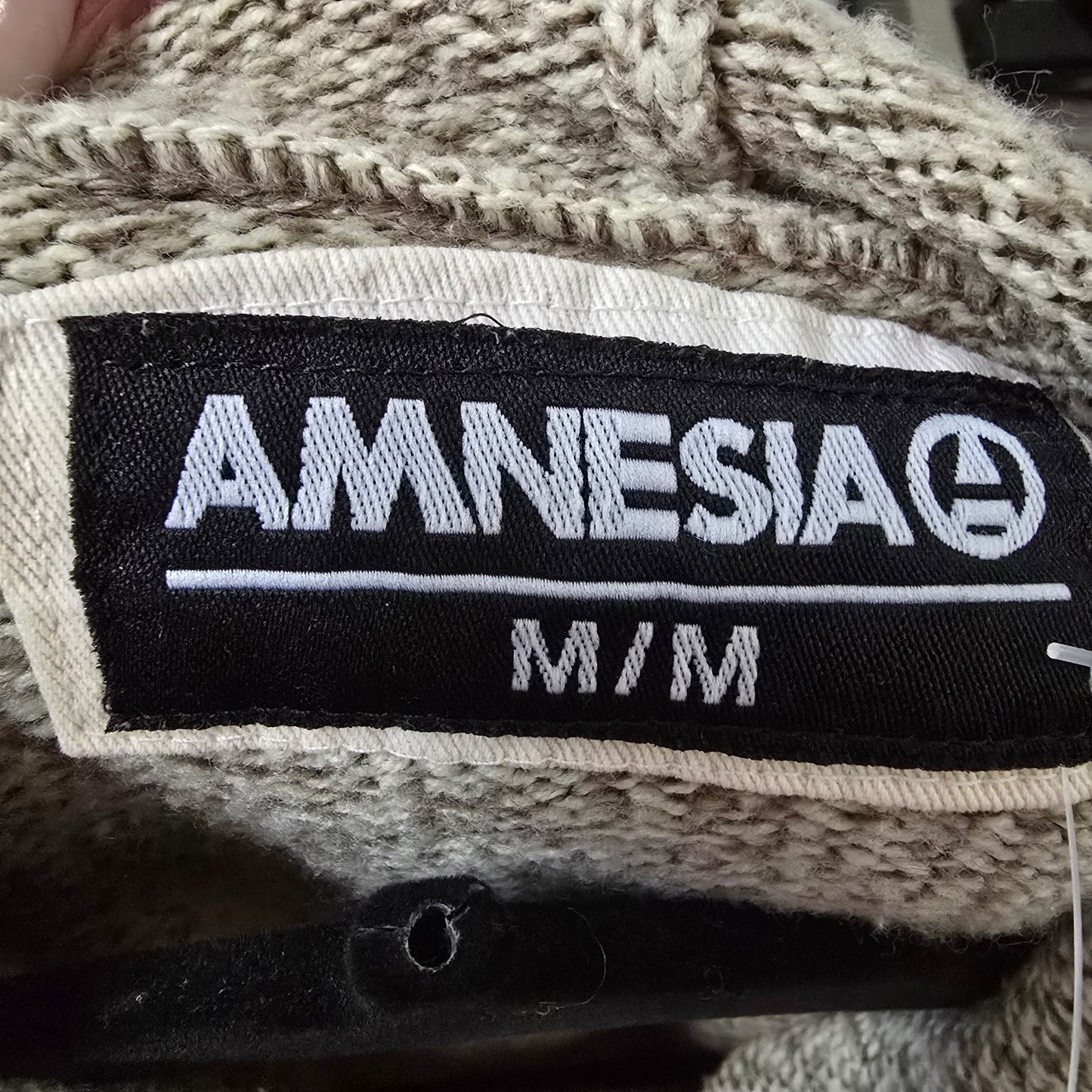 Amnesia Brown Knit Hooded Sweater Size M