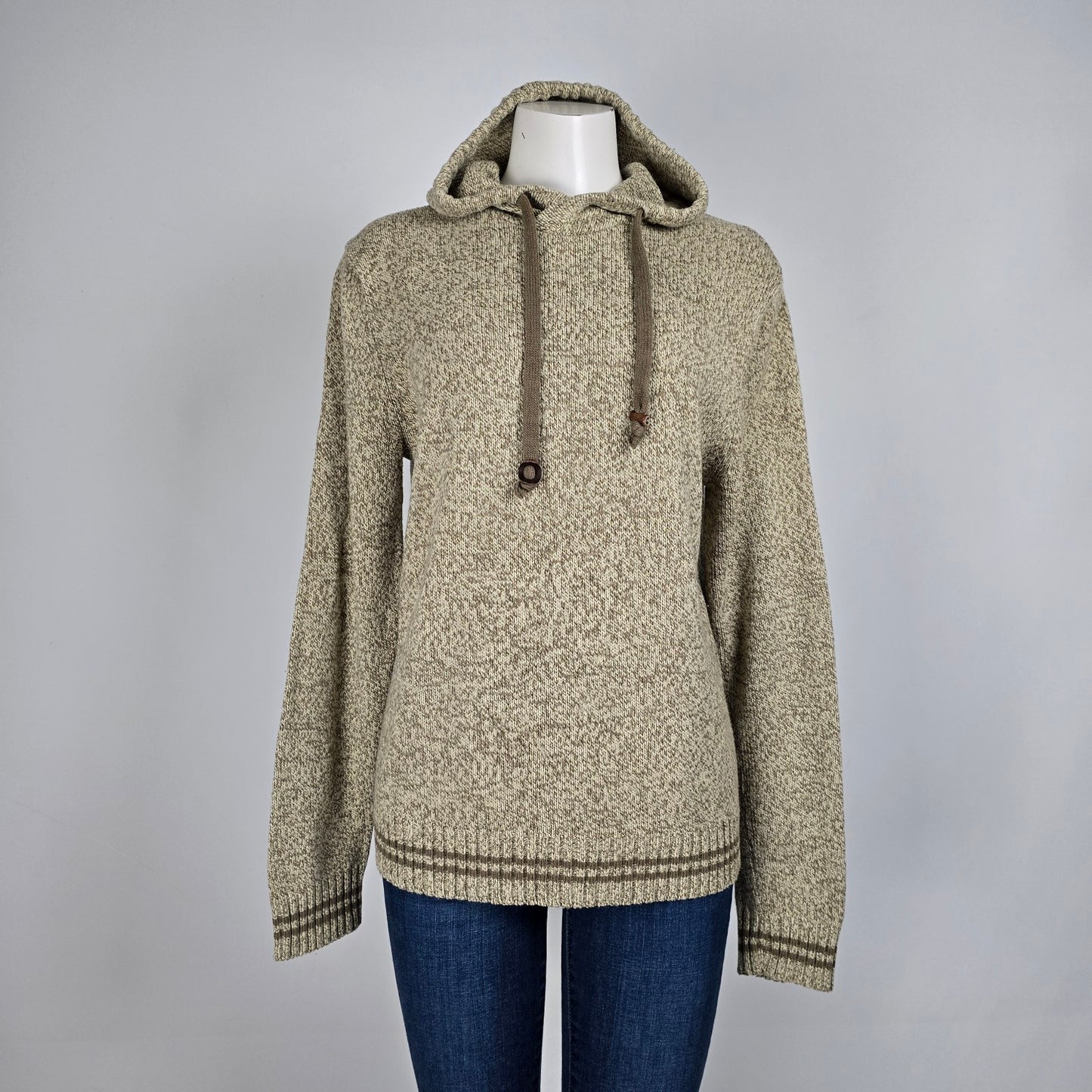 Amnesia Brown Knit Hooded Sweater Size M