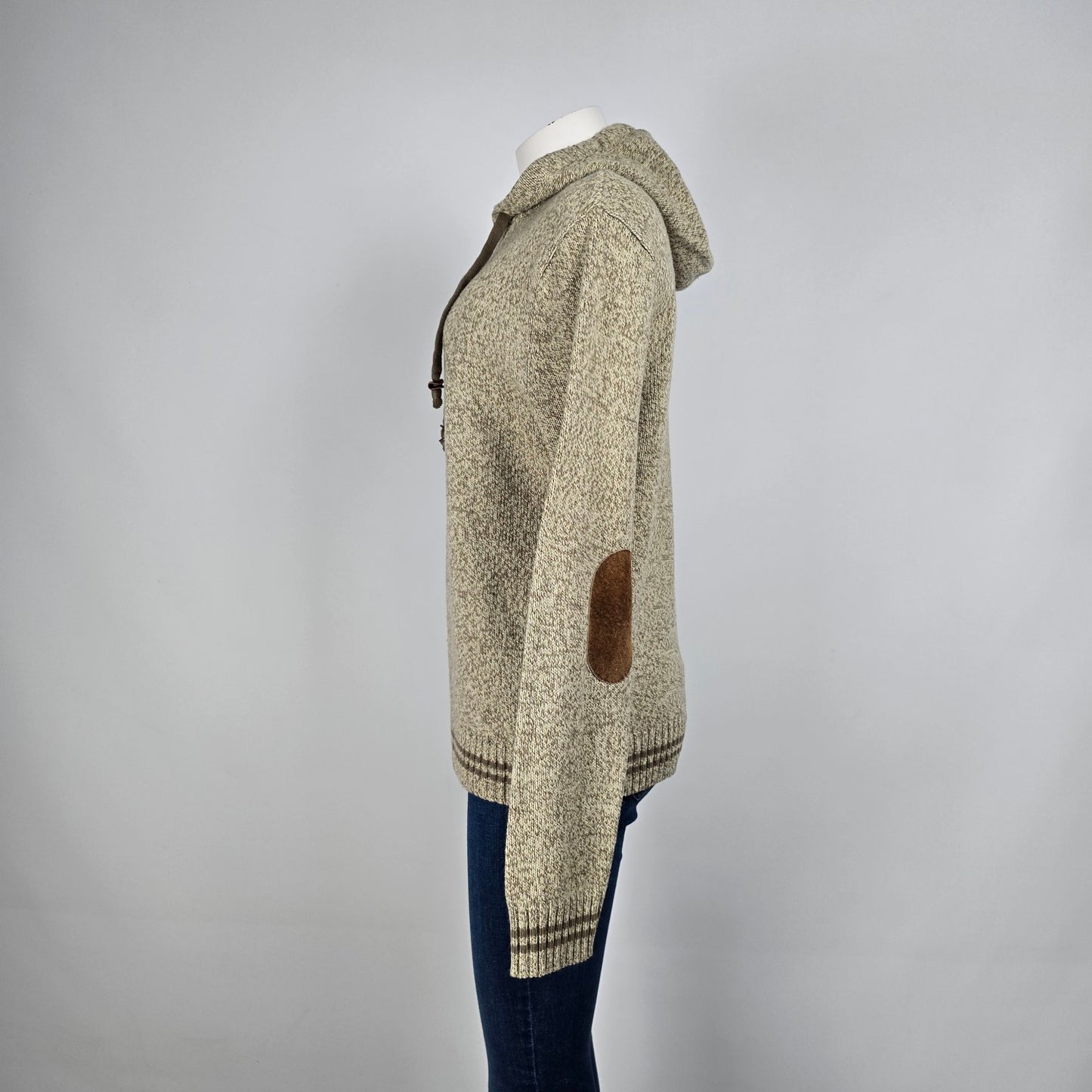 Amnesia Brown Knit Hooded Sweater Size M