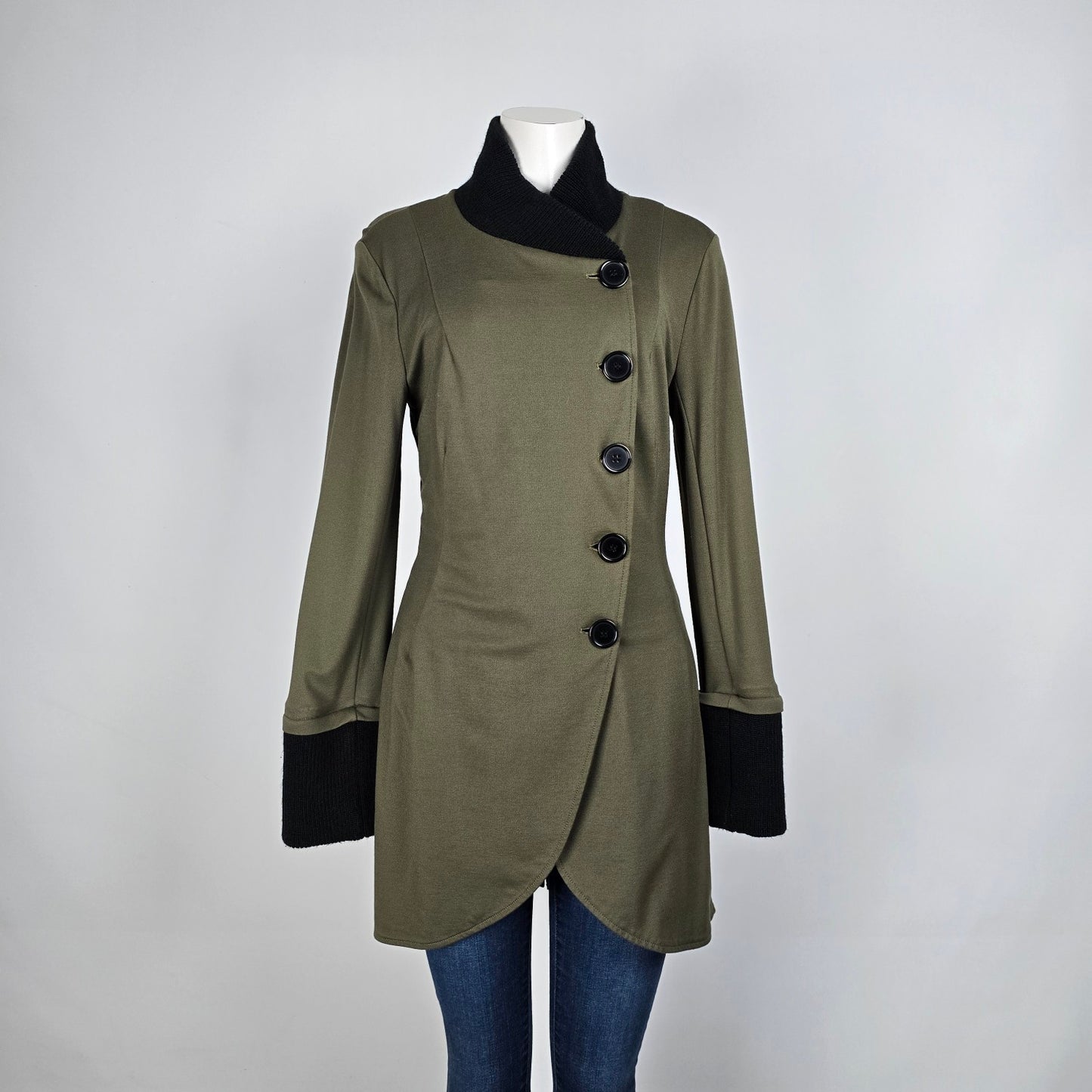 Venus Grey Asymmetrical Button Up Light Jacket Size 10