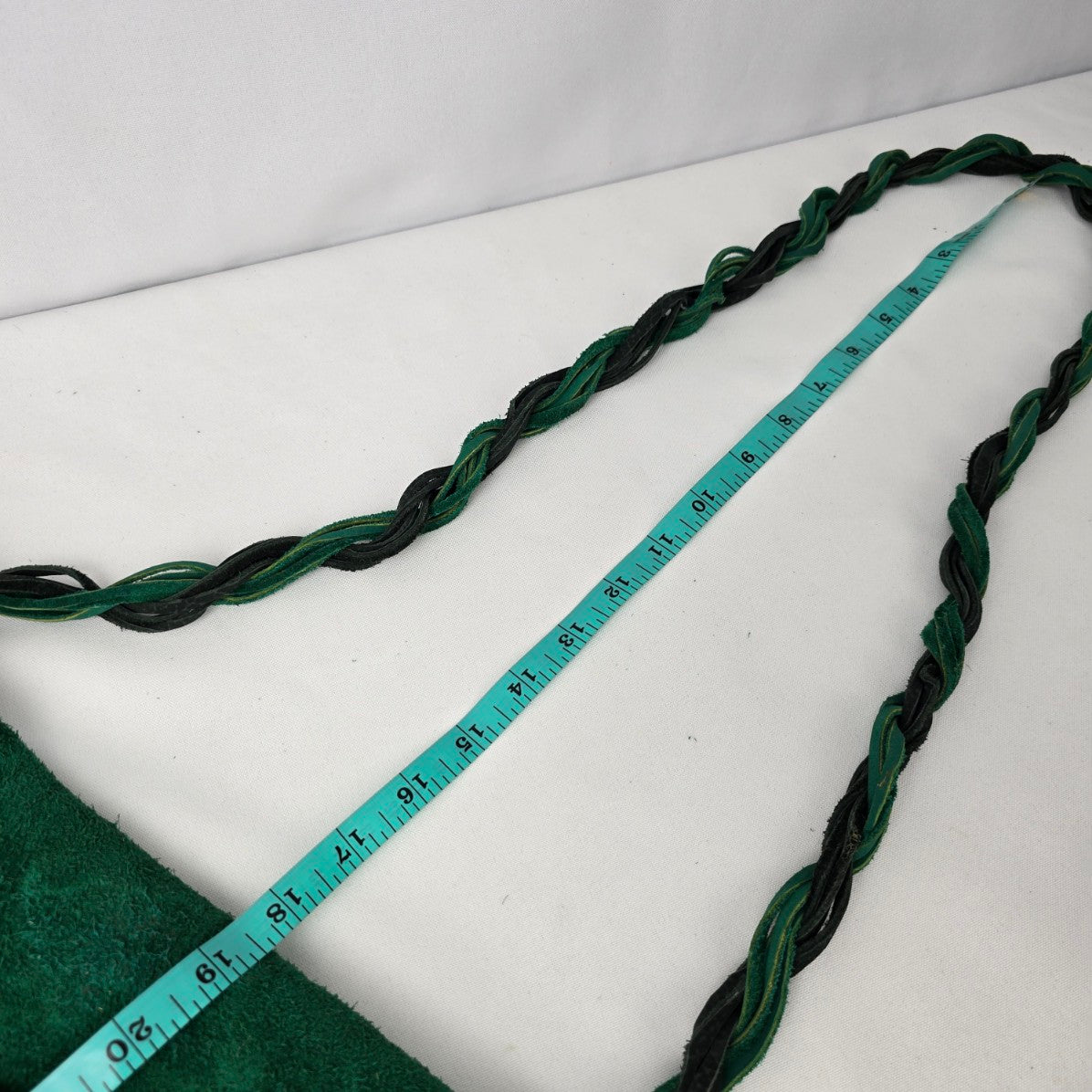Vintage Green Suede Tassel Crossbody Purse