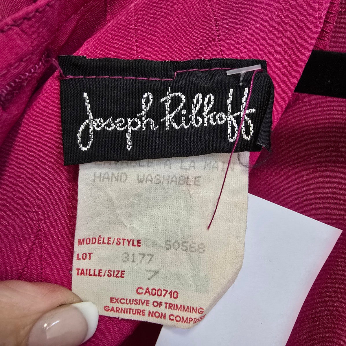 Vintage Joseph Ribkoff Pink Belted Bow Detail Dress Size 7