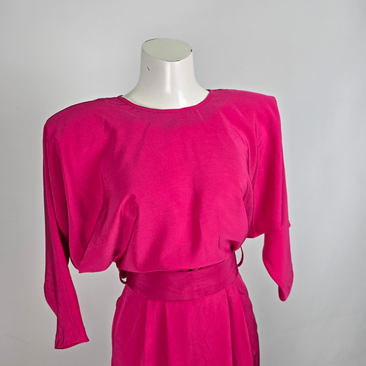 Vintage Joseph Ribkoff Pink Belted Bow Detail Dress Size 7