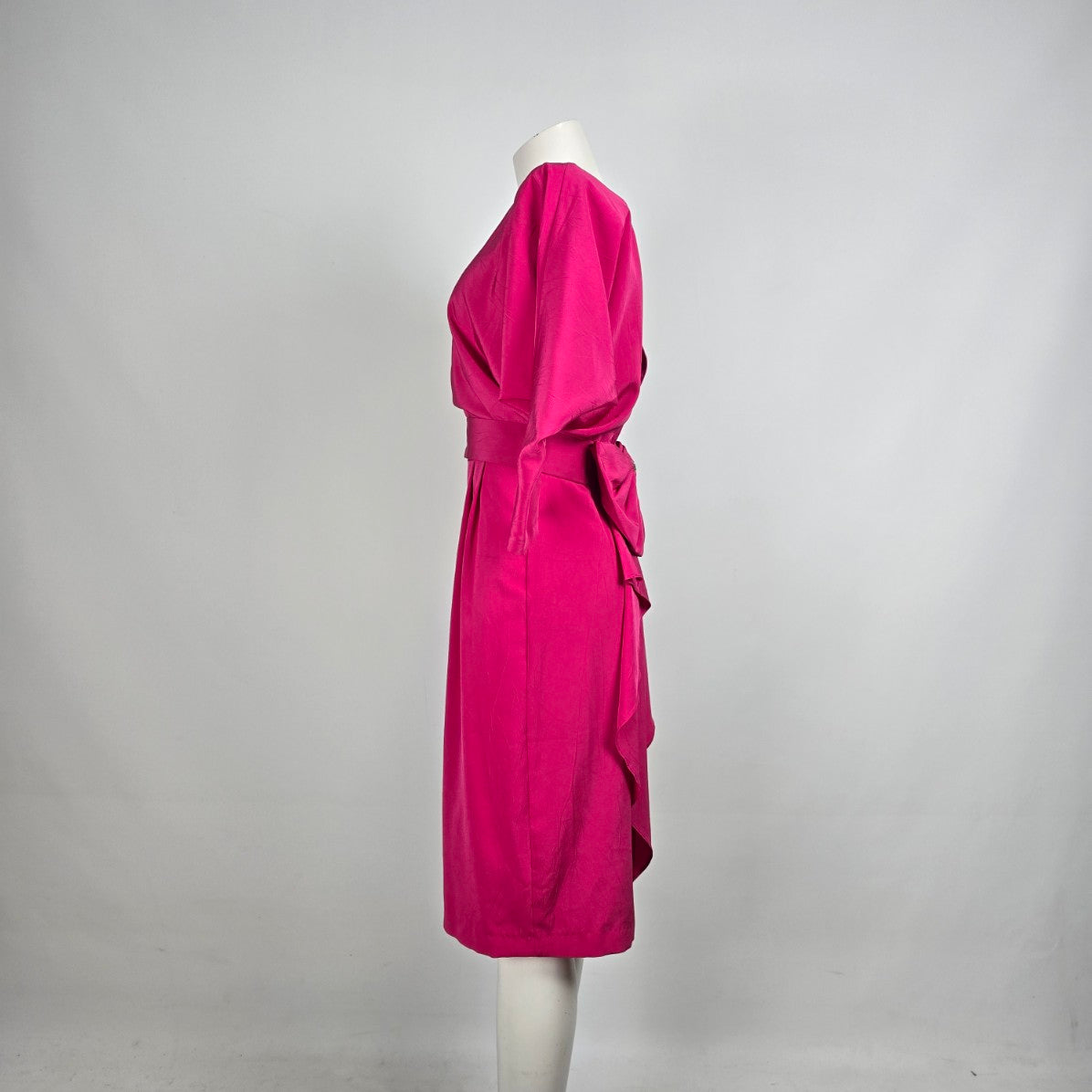 Vintage Joseph Ribkoff Pink Belted Bow Detail Dress Size 7