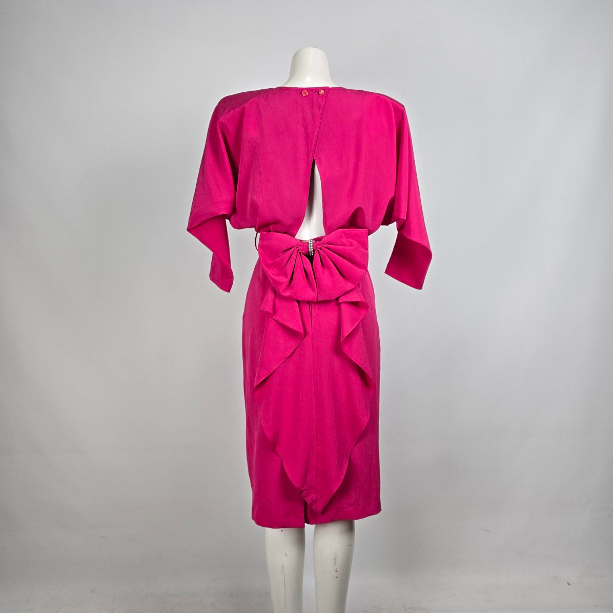 Vintage Joseph Ribkoff Pink Belted Bow Detail Dress Size 7
