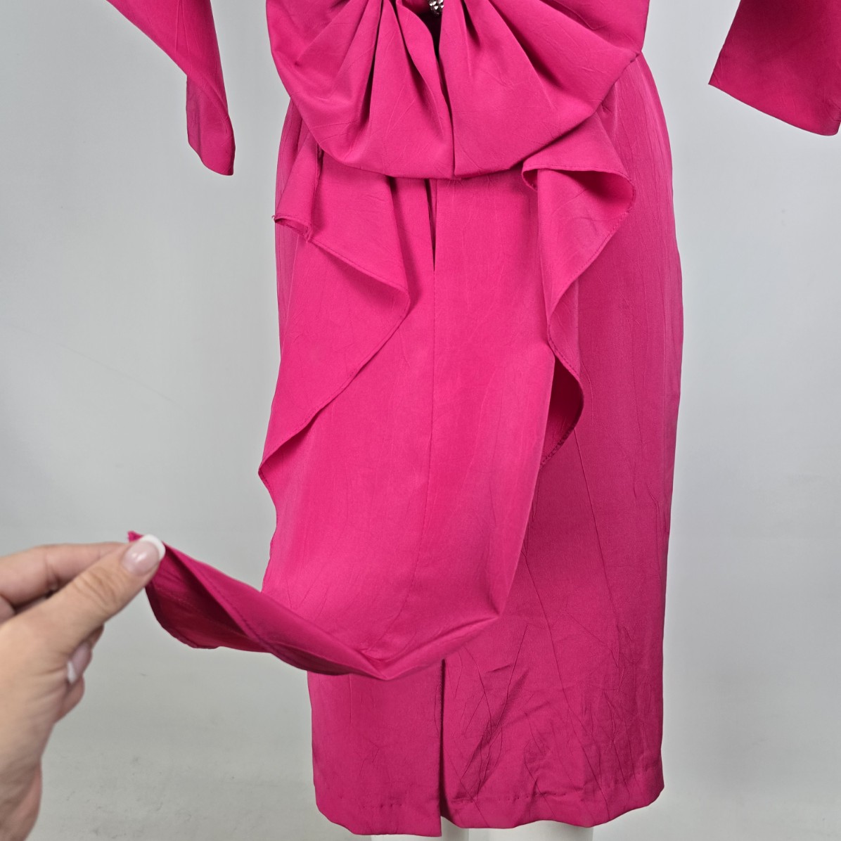 Vintage Joseph Ribkoff Pink Belted Bow Detail Dress Size 7