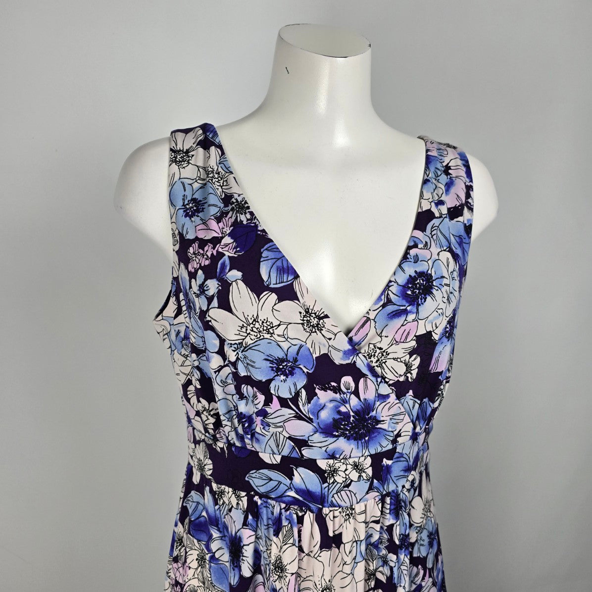 Cold Water Creek Blue Floral Maxi Dress Size 12