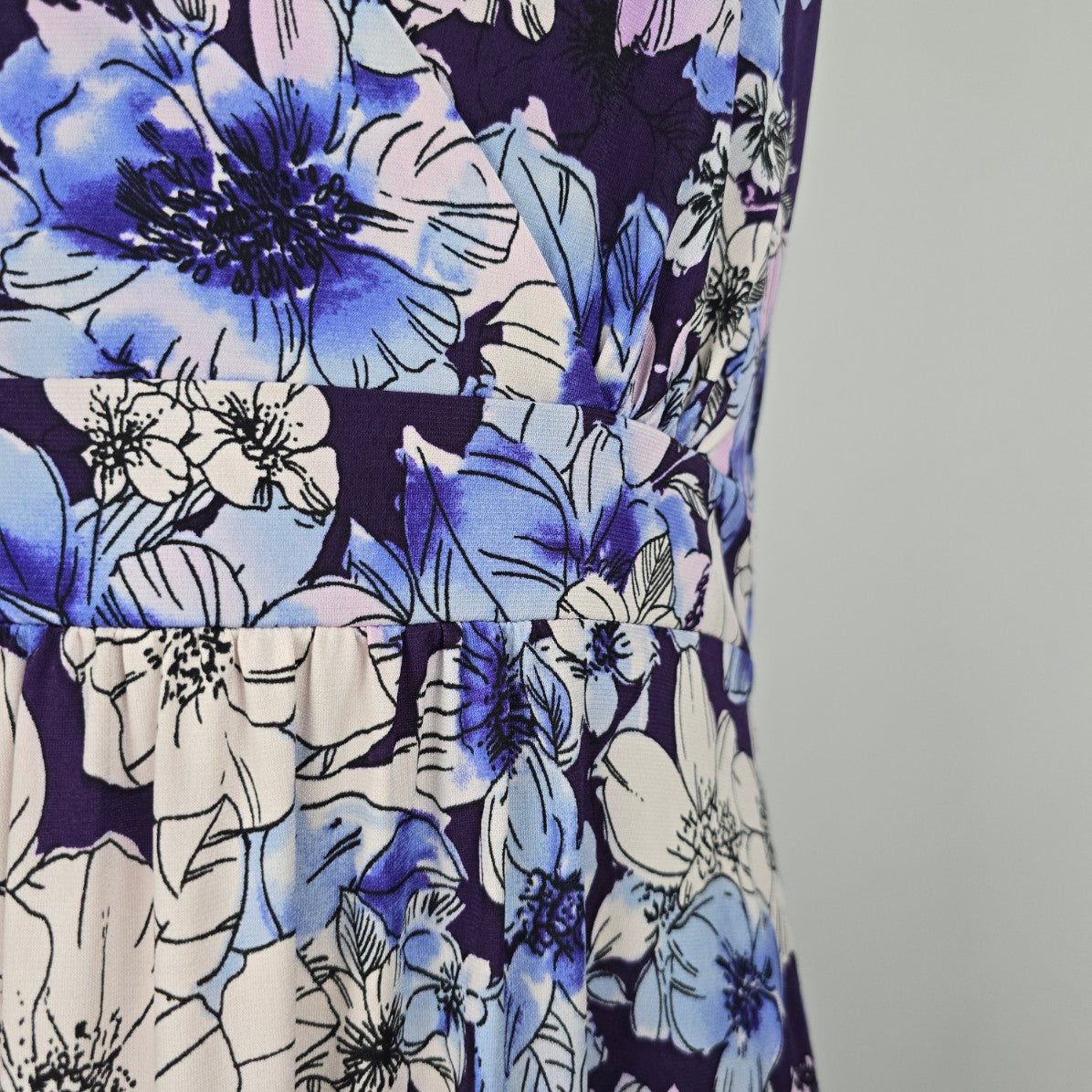 Cold Water Creek Blue Floral Maxi Dress Size 12