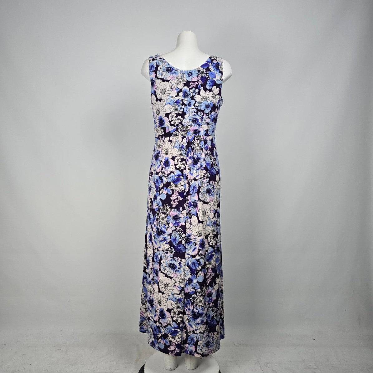 Cold Water Creek Blue Floral Maxi Dress Size 12