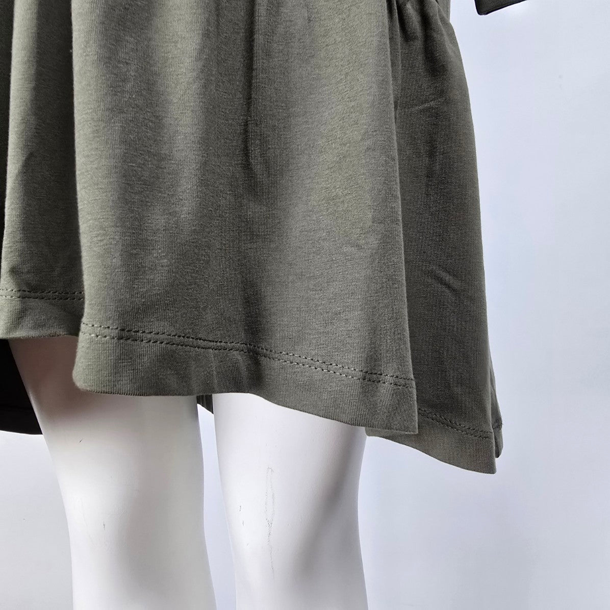Kaffe Green Cotton Hooded Ruffle Hem Shirt Dress Size M
