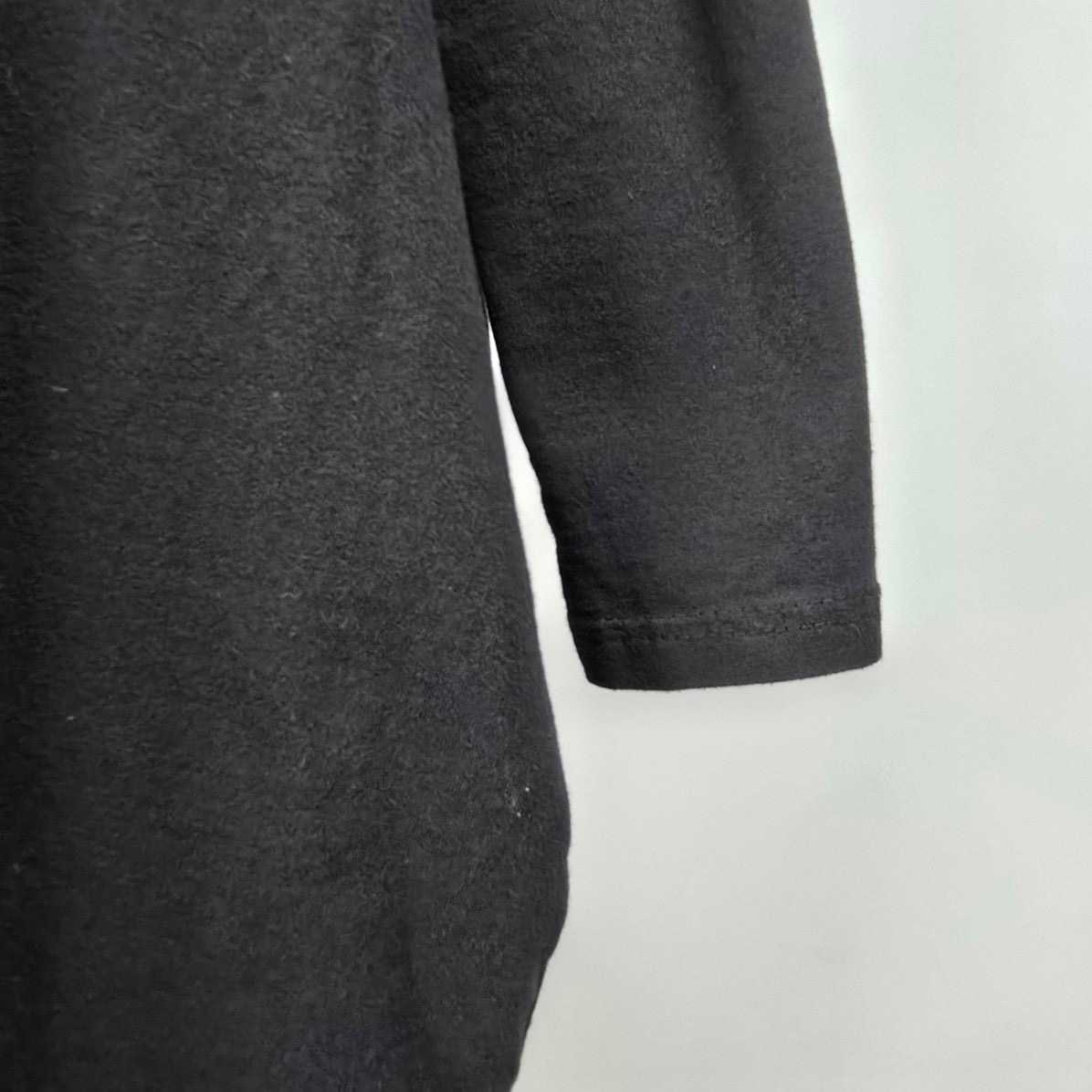 Made in Italy Black Cotton Sweatshirt Mini Dress Size L