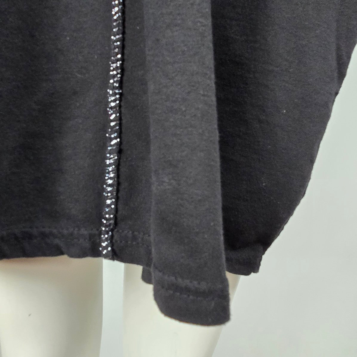 Made in Italy Black Cotton Sweatshirt Mini Dress Size L