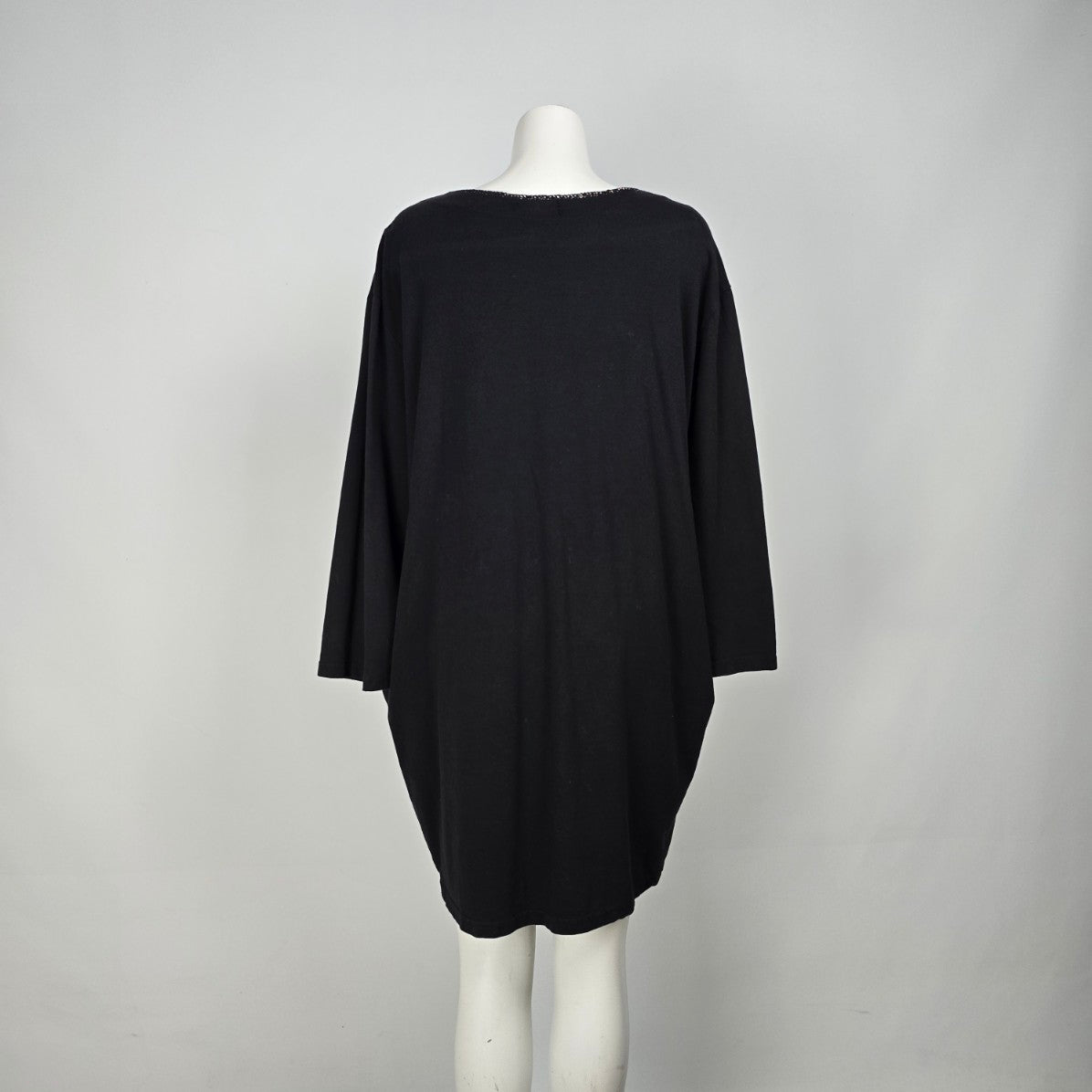 Made in Italy Black Cotton Sweatshirt Mini Dress Size L