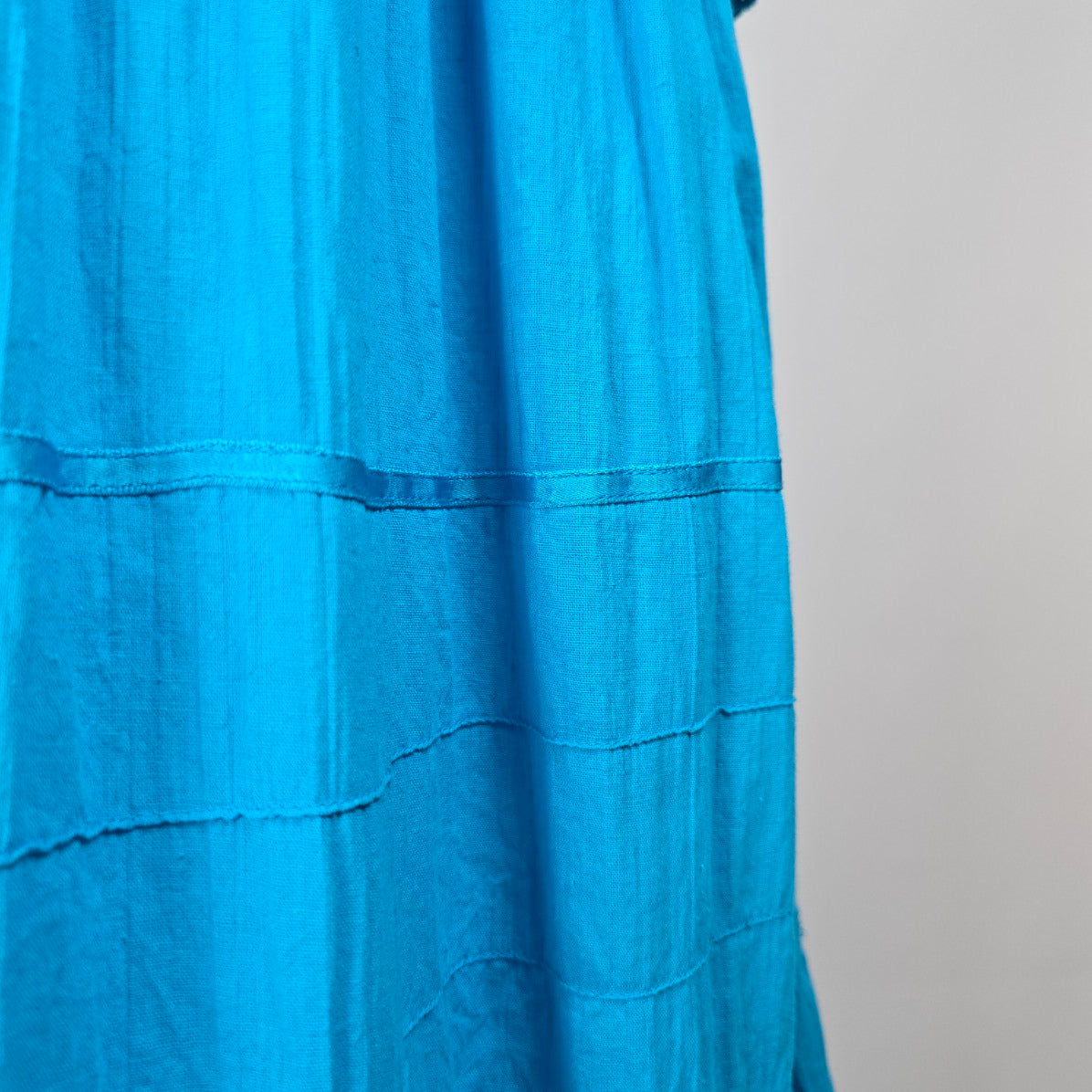 Vintage Blue Lace Detail Flare Sleeve Midi Dress Size L/XL